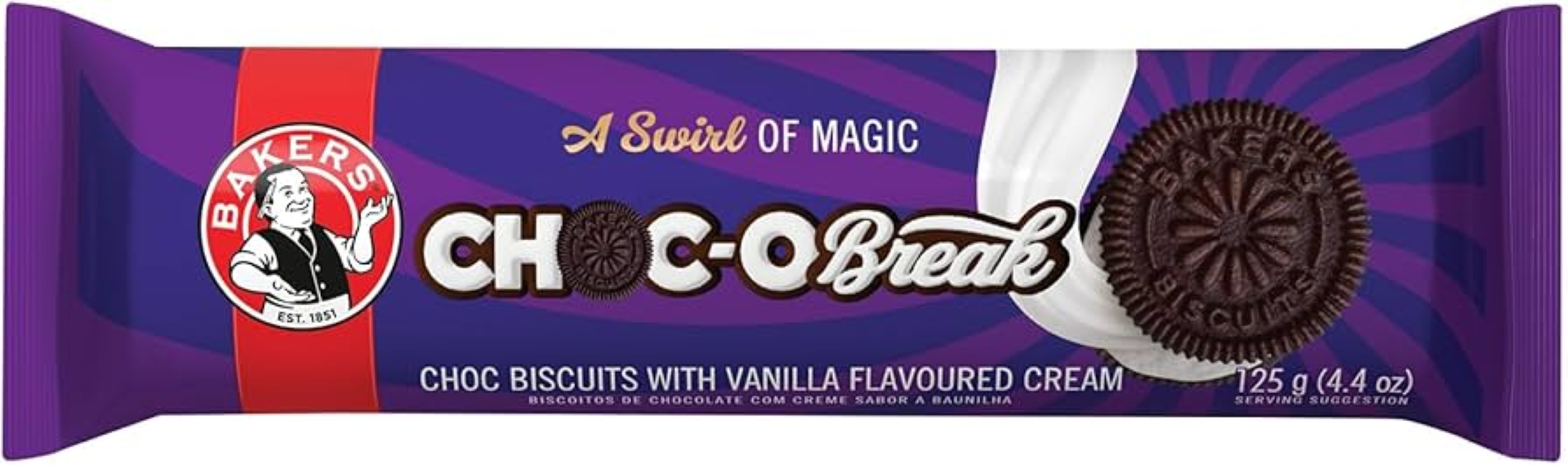 BAKERS CHOC O BREAK CHOCOLATE BIS 125G